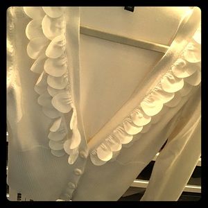 CARDIGAN RUFFLED TOP